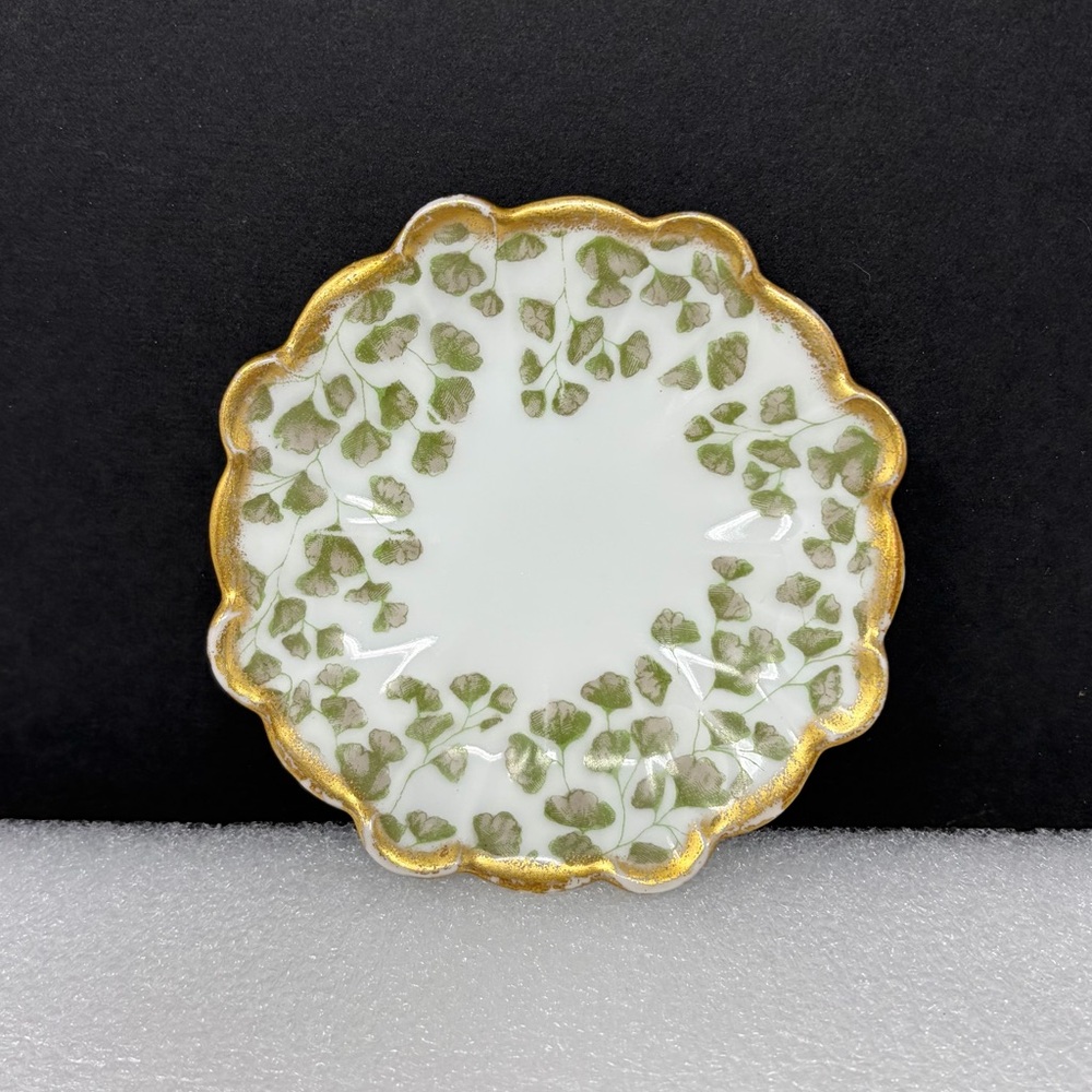 Antique French Mini Floral Plate 4” - Ovington Bros France Gilt